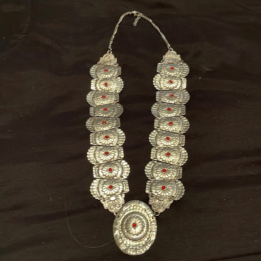 Beautiful silver and red necklace